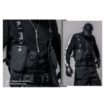 Multifunction Vest Bag Men Women Adjustable Buckle Outdoor Hip Hop Punk Sleeveless Waistcoat