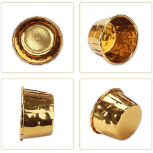 500 St Aluminiumfolie Cupcake Cups EngåNgsmuffin Liners Bakformar Aluminium Cupcake Tip Pan Ramekin HåLlare Little Pudding Cups-Guld