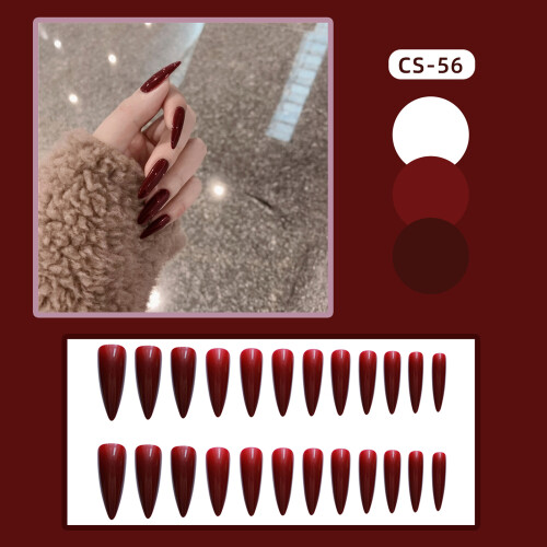 Wine Red Fake Nails for DIY Home Use 1
