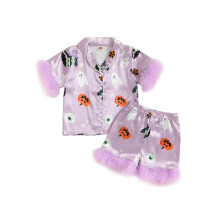 (1-2 Years, Purple) Σετ πιτζάμες Halloween με λάστιχο
