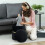 Homcom (Black) HOMCOM Round Pouffe Storage Footstool with Hidden Space 7
