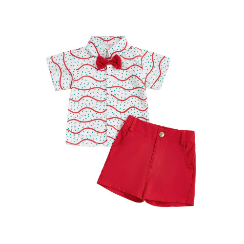 (18-24 Months, Red) 2 τεμάχια χριστουγεννιάτικα σετ σορτς