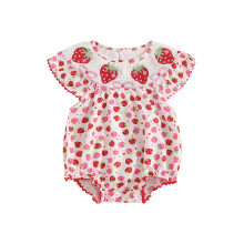 (12-18 Months, White) Lányka kombi, ujjatlan, kerek nyakú, epermintás, baba body, nyári ruhák hétköznapokra, mindennapokra