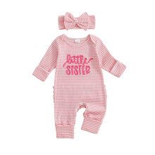 (0-3 Months, Multicolor) Baby-Mädchen Herbst-Strampler mit inkl. Schleifen-Haarreif