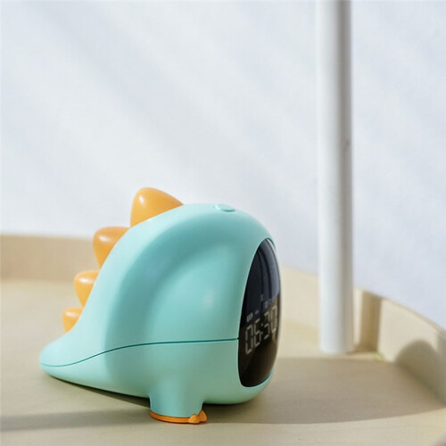 Cartoon Dinosaur Alarm Clock Multifunctional Rechargeable Table Clock  Control Digital Clock Green 2