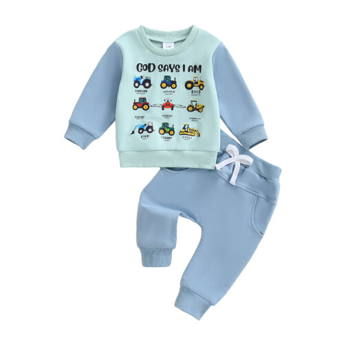 (12-18 Months, Blue) Completo autunnale per 2 pezzi.