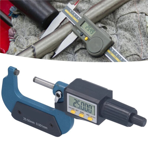 Digital Micrometer 25‑50mm High Precise 0.00005in/0.001mm Resolution Measuring Tool Professional Thickness Measuring 2