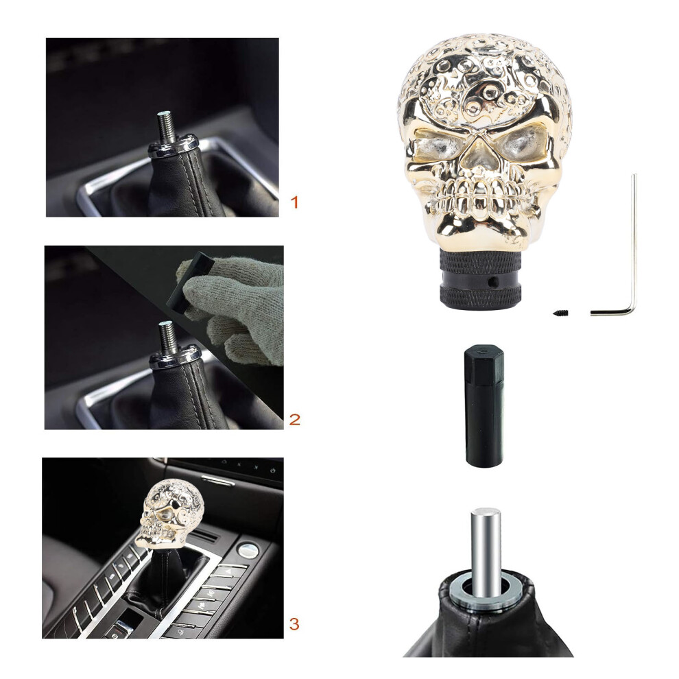 Skull Manual Auto Shift Knob Gold 7055741359026