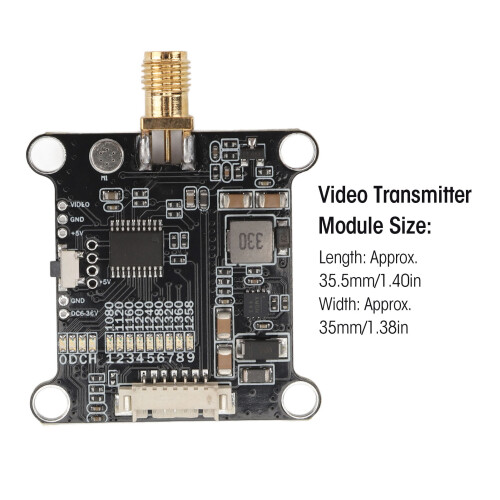 FPV Racing Drones VTX 1.2G 1.6W Video Transmitter Module for RC 9CH DC7‑36V 1