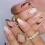 Pink Line-Printed False Nails, Reusable & Charming 4
