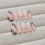 Pink Line-Printed False Nails, Reusable & Charming 5