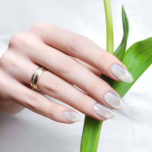 (M) Butterfly Cat Eye False Nails - Odorless DIY Decor 2