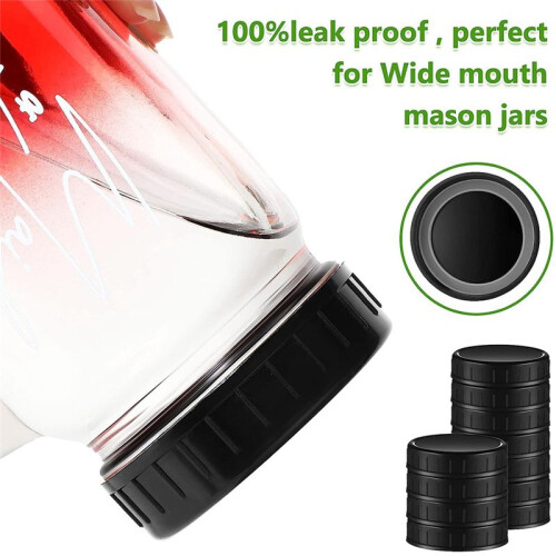 Jar Lids Plastic Storage Caps with Rubber Seal Replacement Plastic Lids for Jars Canning Jars and More,86 mm 1