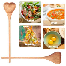 CuillèRes en Bois en Forme de CœUr-Ensemble de CuillèRes à Thé/Café en Bois (2 PièCes)-Petites CuillèRes en Bois pour Condiment, Sel, Sucre
