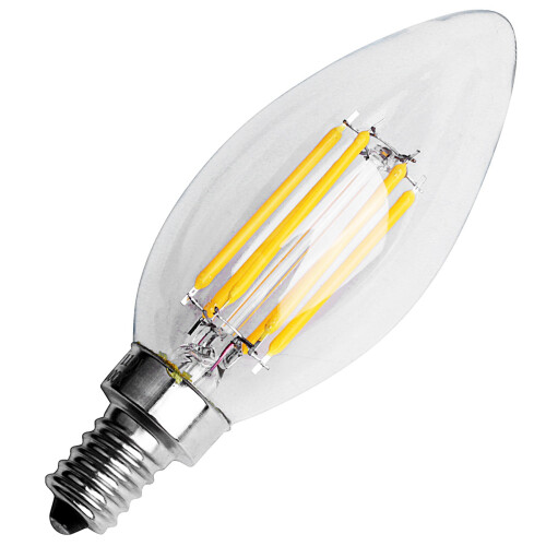 2X Dimmable E12 6W COB Edison Candle Flame Filament LED Light Bulb Lamp 10 x 3.5cm 2