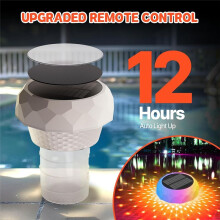 2PCS Solar Pool Chlorine Floater RGB Lamp Lighting Remote Control LED Pood Decor Lights for Swimming Pool Garden Pood