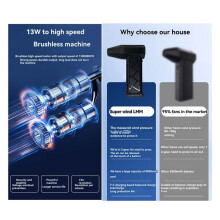 Handheld Luchtblazer 130000 RPM  Turbo Jet Fan, Borstelloze Motor, Krachtig Kanaalreinigingsgereedschap voor Pc en Elektronica B