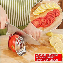 Coupe-Trancheuse à Tomates en Acier Inoxydable Pince à Pain Multifonctionnelle pour Fruits et LéGumes Aides à Trancher la Cuisine