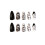 24pcs Black Punk Skeleton Nail Tips 3