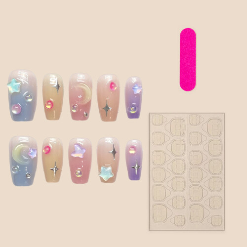 (XS) 10 Ongles Coffin Lune Étoile 2