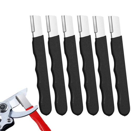 Portable Quick Sharpener, Hand Held Knife Garden Tool Sharpener Stone, Lawn Blade Sharpener (Black,6Pcs) 2