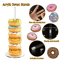 4PCS Présentoir à Donuts en Acrylique Transparent pour Table à Dessert, Support de Support de Bagel, pour Fête, Noël, Anniversaire