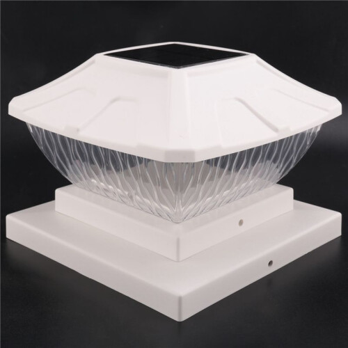Solar Post Cap Lights Outdoor - 2 Pack 2 Modes Solar Deck Fence Lights, IP65 Waterproof Solar Powered Light Posts White 2