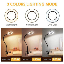48 LED Desk Lamp Clip with 5X Magnifying Glass Light 360 Adjustable 3 Modes LED Desk Light for Bed Desk Work Crafts-1PC