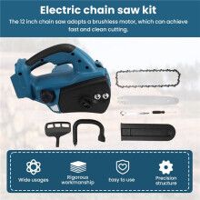 Motosierra Eléctrica Sin Escobillas de 12 Pulgadas, Motosierra de Mano, Herramienta para Cortar Ramas de Árboles y Madera para Batería para de