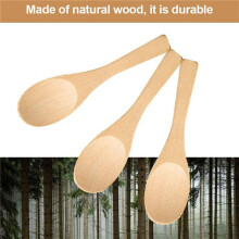 125Pcs Handmade Wooden Spoon Ice Cream Sugar Jam Honey Coffee Teaspoon Kitchen Condiment Salt Mustard Spoon