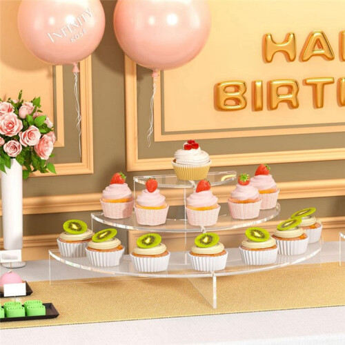 Acrylic Risers for Display,Acrylic Display Stands,Clear Risers for Collectible Display Cupcake Display Stand for Dessert 1