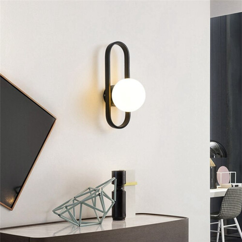 Wall Lamp Bedside Lamp Modern Background Wall Lamp Medieval Globe Wall Lamp Black (Without Light) 1