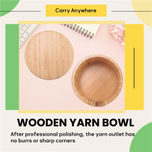 Wooden Yarn Bowl,Yarn Bowls with Lid for Knitting Crochet Yarn Holder for DIY Knitting Crocheting Crochet Kit