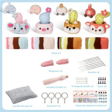 Kits de Fieltro con Aguja para Cactus y Macetas para Principiantes, Kit de Fieltro con Aguja, Agujas de Fieltro, Almohadilla de Espuma, PañO de