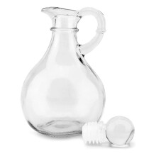Botellas de Vidrio de Aceite Y Vinagre (Juego de 4 Piezas) Botella Dispensadora de Aceite de Vidrio Redonda con Tapón
