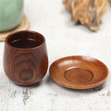 2X Japanese Style Log Cup Wooden Belly Cup Sake Solid Wood Retro Insulated Teacup Set Drinking Cup 150ML