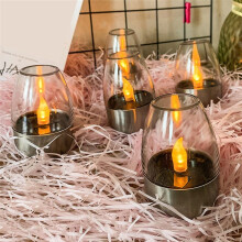 Zonne- LED-Lamp van Roestvrij Staal, Decoratieve Sfeerverlichting voor Buiten, Nachtverlichting voor Bij Het Diner Bij Kaarslicht