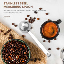 Kaffeskopa i Rostfritt Stål, 4 Msk Mätskedar Kaffeskopa, 30 Ml Metallskedar med Långa Handtag Kaffemätskedar, Set med 4