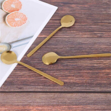 96 Stueck / Set Runde Kaffeeloeffel Edelstahl Teeloeffel Zucker Dessert Loeffel Eiscreme Suppenloeffel Kueche Zubehoer (Gold)