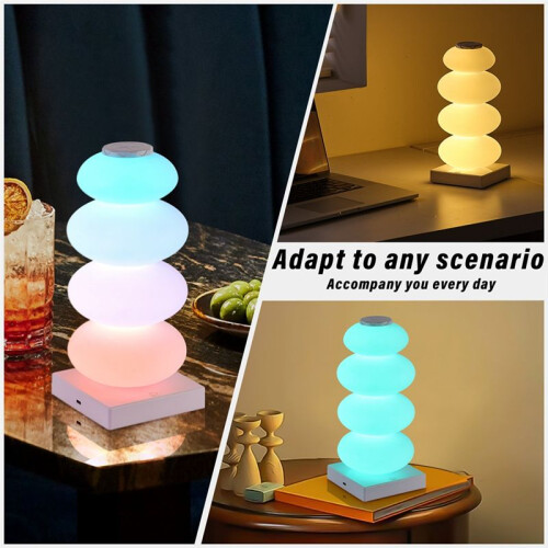 Bedroom Bedside Table Decorative Light DIY Color Changing Table Lamp RGB 16 Color LED Light Touch  Multi Steplight