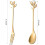 Dessert Spoon Fork Set,40 Pcs 4.7 Inch Cake Fork,Coffee Spoon, Gold Leaf Fruit Fork,(10 Spoon + 10 Fork) 8