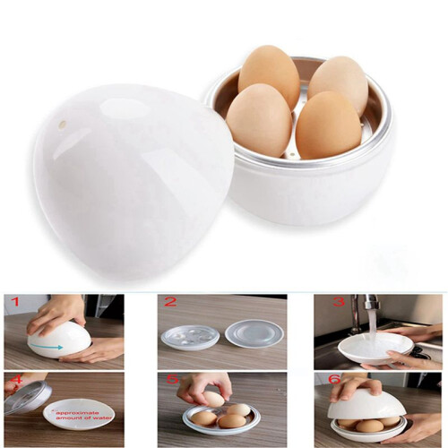 3X Eierschale - Mikrowelle Eierkocher Eier Dampfer Kocht Perfekt Eier und Löst Die Schale 2