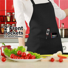 24 Pack Black Kitchen Apron with 2 Pockets Anti-Dirty Apron Suitable for Barbecue Kitchen Cooking Baking Restaurant