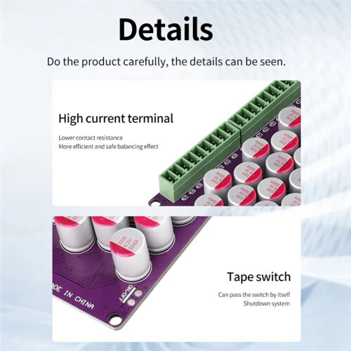 17S 6A Lithium Battery Management System High Precision Low Voltage Differential Capacitor Active Equalization Module 2