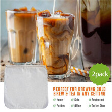8 Pack Organic Reusable Cold Coffee Brew Filters Bag,12 Inch Wine Brewing Filters Eco-Friendly Mesh Cotton Filter