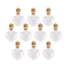 40 Pcs Verre Liège Bouteille Verres Ampoules Laine Bouteille Pendentifs Forme de Coeur