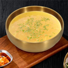 5pcs 7.3In Gold Large Stainless Steel Soup Bowl, 35OZ Double Walled Sashimi Dish, Unbreakable Bowl for Restaurant Home