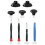 1Set Black 3D Joystick Caps for   5 PS5 DualSense Controller Thumbstick Analog Thumb Sticks Grip Cover 2