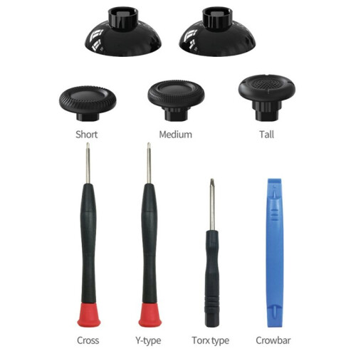 1Set Black 3D Joystick Caps for   5 PS5 DualSense Controller Thumbstick Analog Thumb Sticks Grip Cover 1
