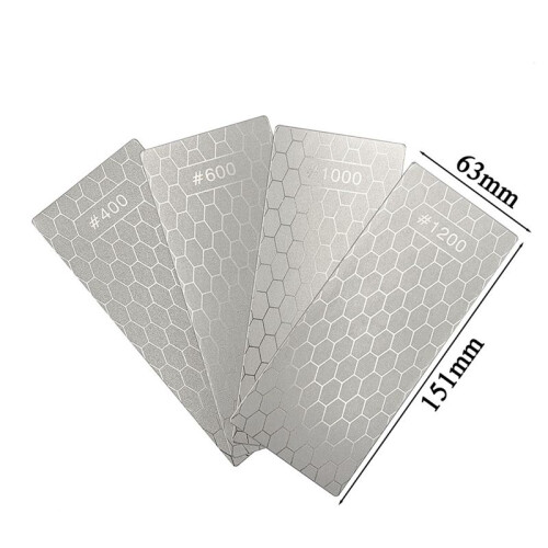 4PCS Diamond Sharpening Stone, Whetstone Honeycomb Surface Diamond Sharpener Plate with Non-Slip Base(600/1200 Grit) 2